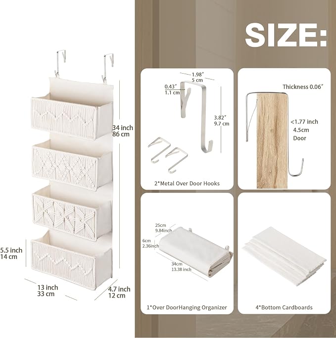 janebeauties Over the Door Organizer Macrame Boho Nursery Storage - Image 4
