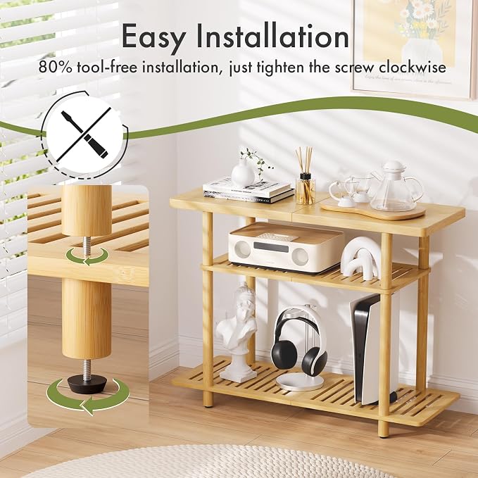 Bamboo TV Stand, Small TV Stands - Image 4