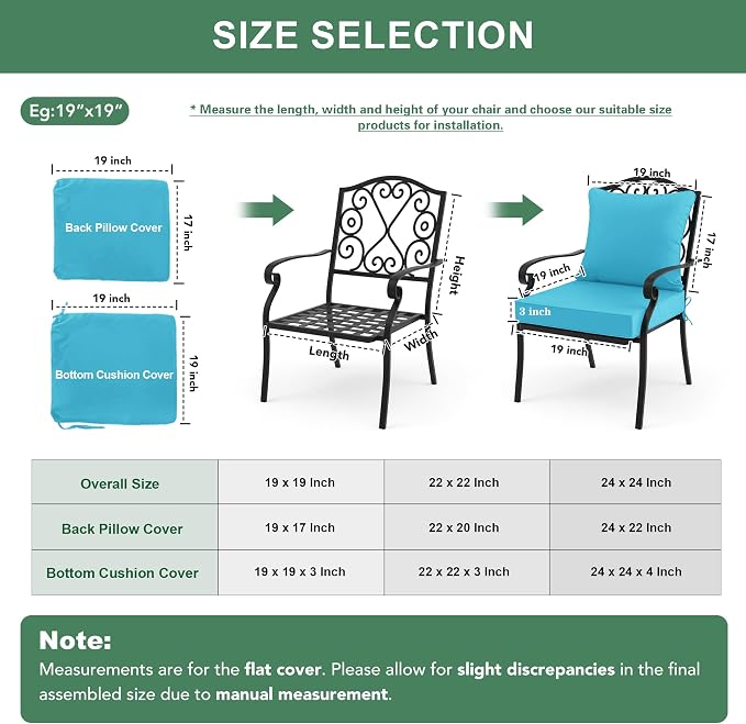 Summsun Outdoor Backrest and Deep Seat Cushion Set, Waterproof Fade Resistant - Image 7