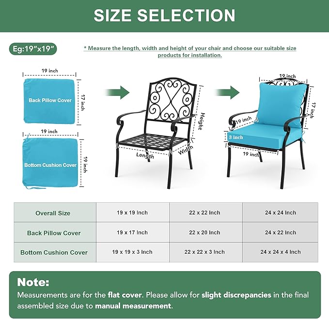 Summsun Outdoor Backrest and Deep Seat Cushion Set, Waterproof Fade Resistant - Image 7