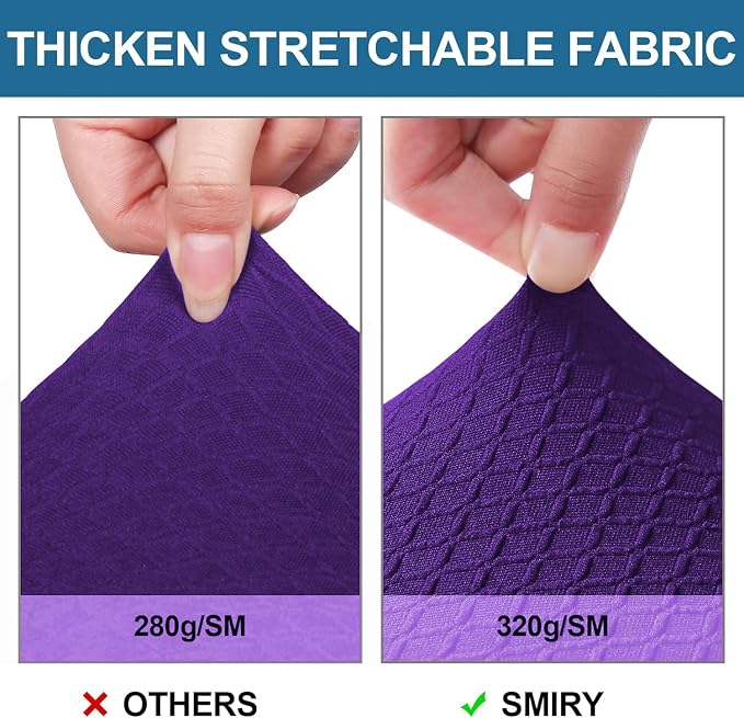 Smiry Waterproof Seat Covers for Dining Room Chairs Set of 4, Stretch Jacquard - Image 4