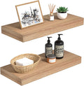 Oak Floating Shelves Wood for Wall 15.7in Wall Mounted Display Ledge Shelves by INHABITUNION