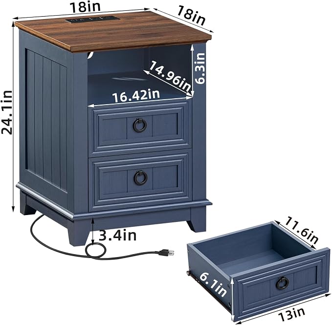 Joaxswe 18" Farmhouse Night Stand - Image 5