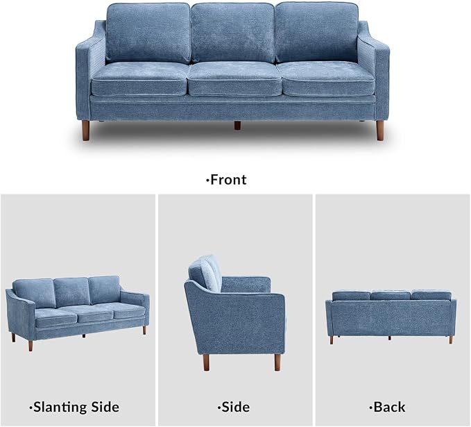 Kingfun Living Room Furniture Sets, 3 Seater Couch and Armchair, Mid Century - Image 8