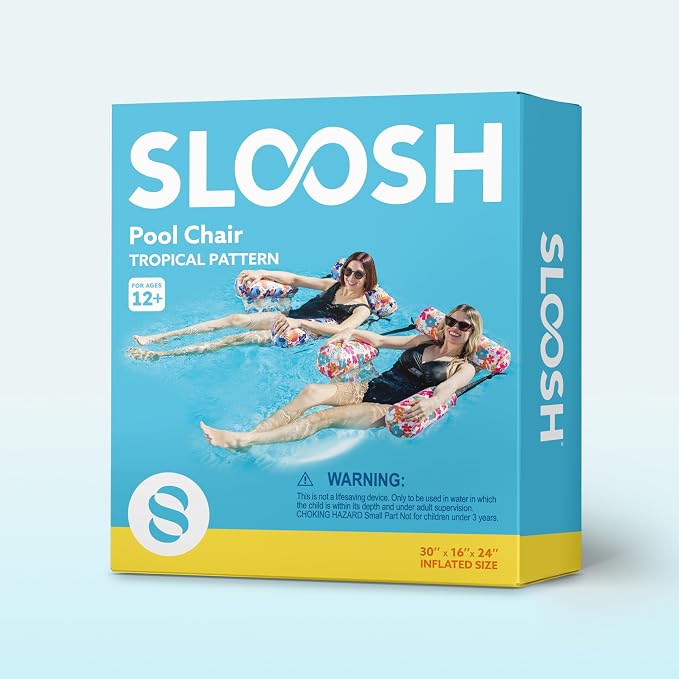 SLOOSH Inflatable Pool Floats Adult, 2 Packs Floating Lounge Chairs, Blow up - Image 8