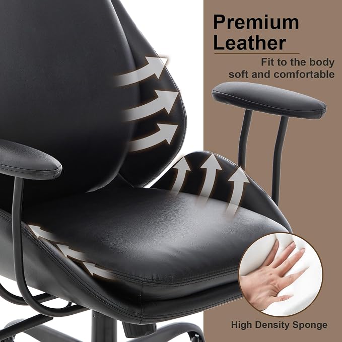 E-Motie Office Chair, Leather Desk Chair - Image 8