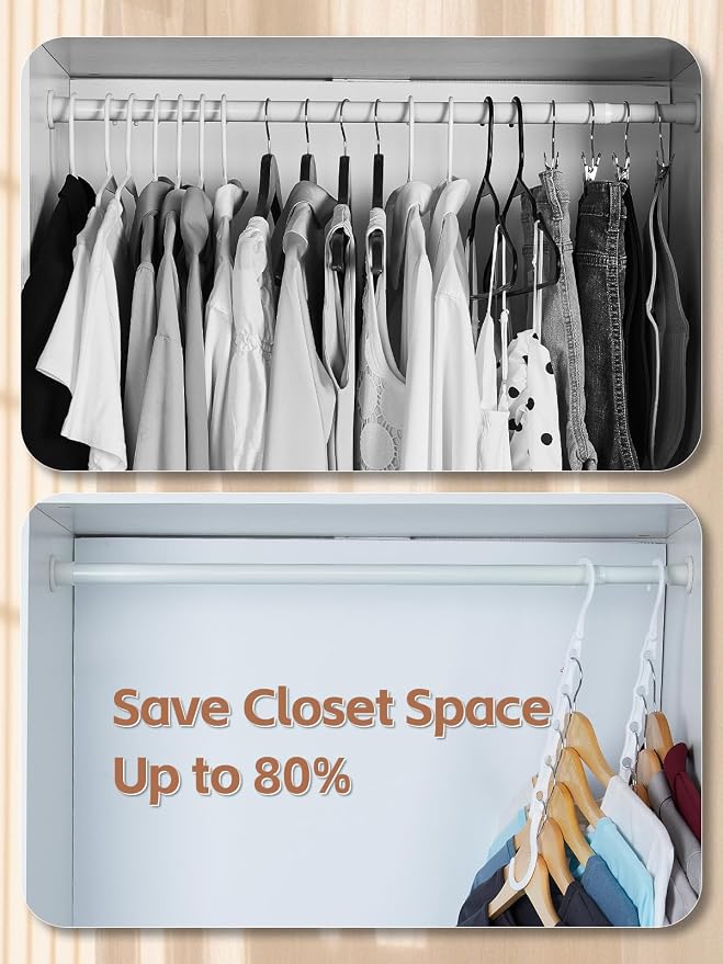 HOUSE DAY Closet Organizers and Storage, 16 Pack, Space Saving Hangers White - Image 3