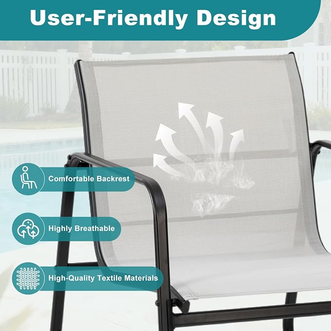DUMOS 3 Piece Patio Furniture Set，Outdoor Patio Furniture Set - Image 5