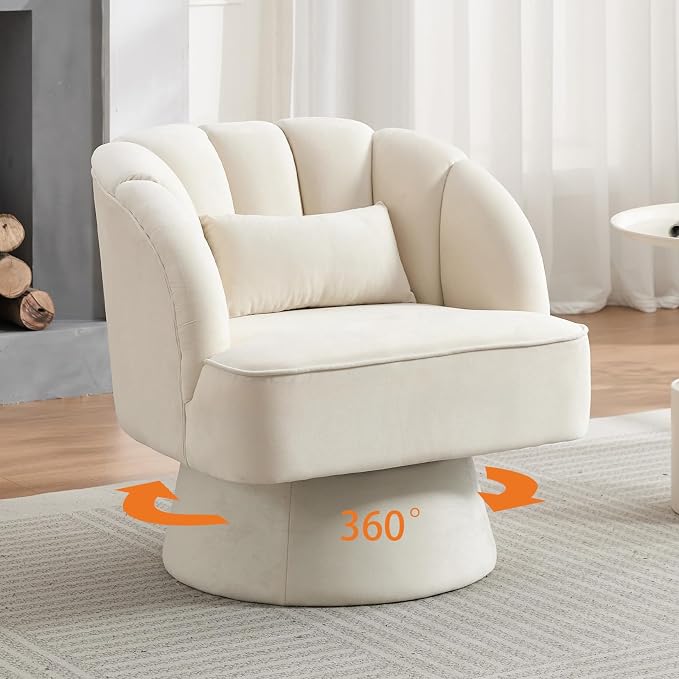 Garvee Ultra-Plush Swivel Accent Chair, 360° Barrel Lounge Chair by Garvee