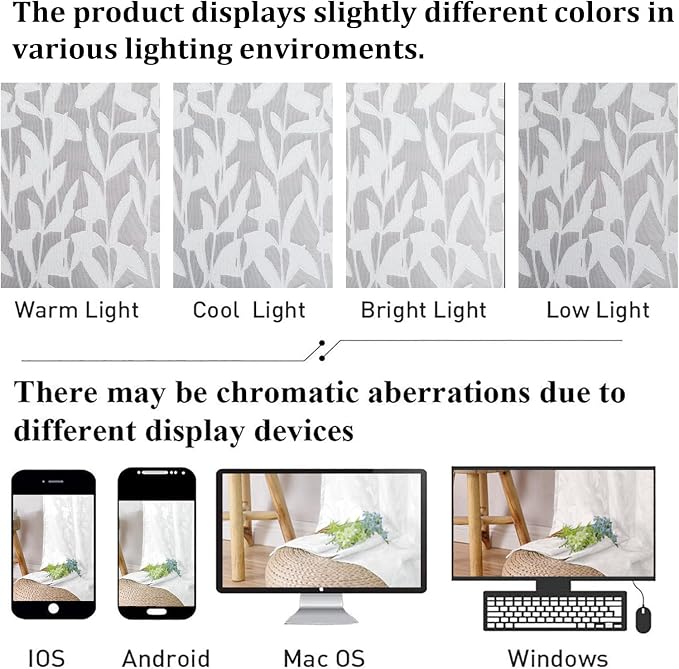 Lecloud Leia 36 Inch White Sheer Curtains Tiers 2 Pieces, Airy & Breathable - Image 5