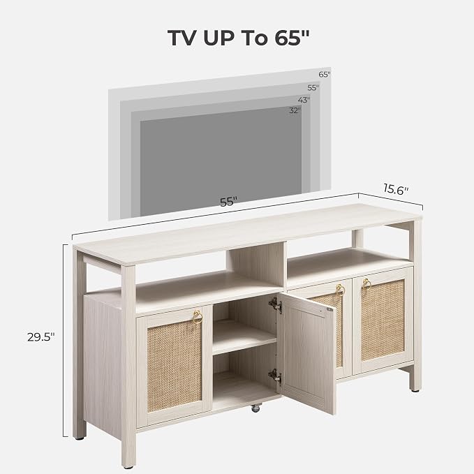 SICOTAS Rattan TV Stand for Television up to 120" - Image 2