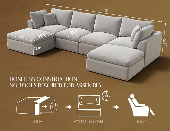 ohllob Oversized Cloud Sectional Couches - Image 2