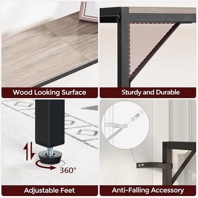 MAHANCRIS Console Table, Narrow Sofa Table, 43.3” Entrance Table - Image 8