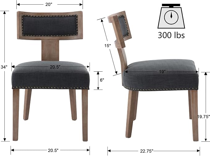 VESCASA Linen Upholstered Dining Chairs - Image 7