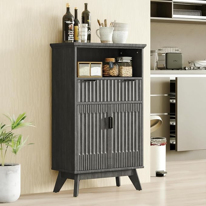 Fatmok Buffet Cabinet with Storage Set od 3, Wood Buffet Sideboard Console Table - Image 2
