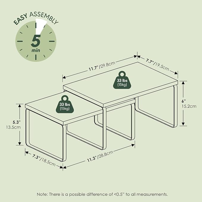 Furinno RAVEL Kitchen Countertop Organizer Set of 2, Nesting Counter Shelves - Image 3