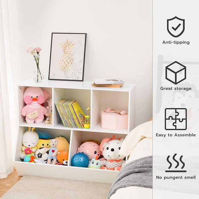 HOOBRO Kids Bookshelf, Bookcase Footboard, Toy Storage Cubby, Children's Toy - Image 7
