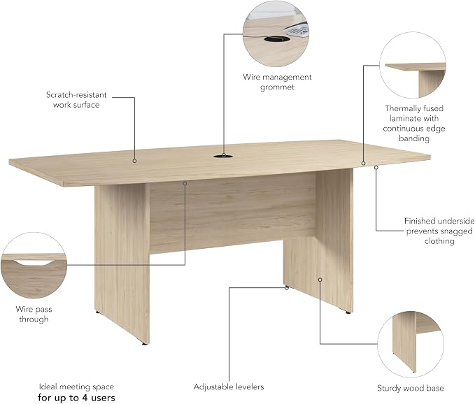 Bush Business Furniture 72-inch Office Conference Table - Image 7