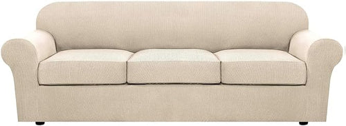 4 Piece Stretch Sofa Covers for 3 Cushion Couch Covers Furniture Slipcovers for by HVERSAILTEX