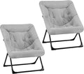 Comfy Saucer Chair for Adults, Soft Faux Fur Bedroom Chair, Accent Dorm Chairs by MordchilHF