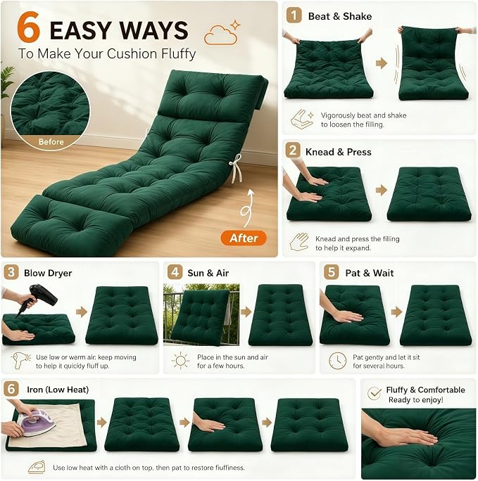 Chaise Lounge Cushion Outdoor, Waterproof Thick Patio Lounge Chair Cushion - Image 8