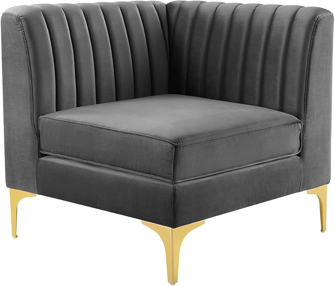 Modway EEI-4346-GRY Triumph Channel Tufted Performance Velvet Loveseat - Image 5