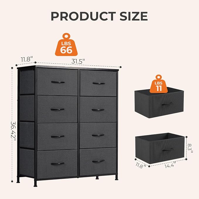 Sweetcrispy Dresser, Dresser for Bedroom Drawer Organizer Storage Drawers - Image 3