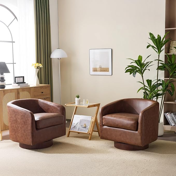 VINGLI 360°Swivel Accent Chairs Set of 2 by VINGLI