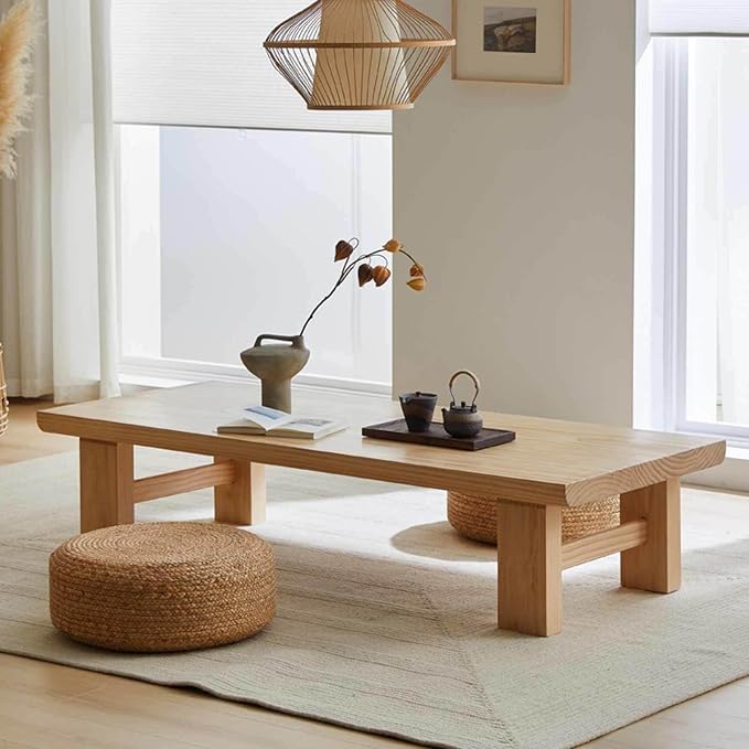 Japanese Solid Wood Tatami Coffee Table - Image 6