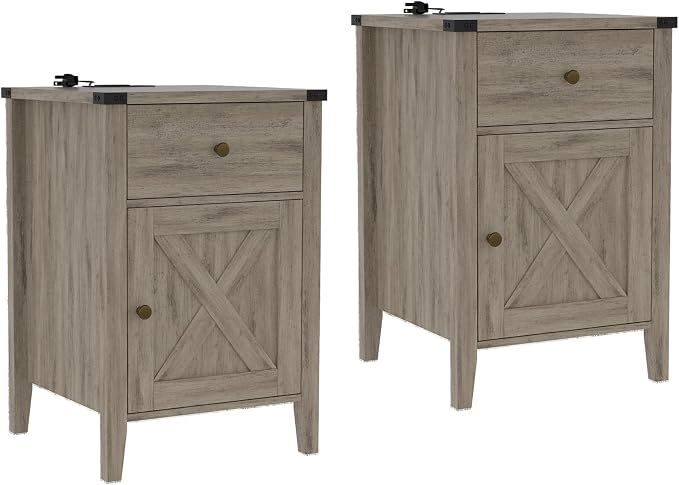 Betterhood Barnwood Rustic Farmhouse Nightstand by Betterhood
