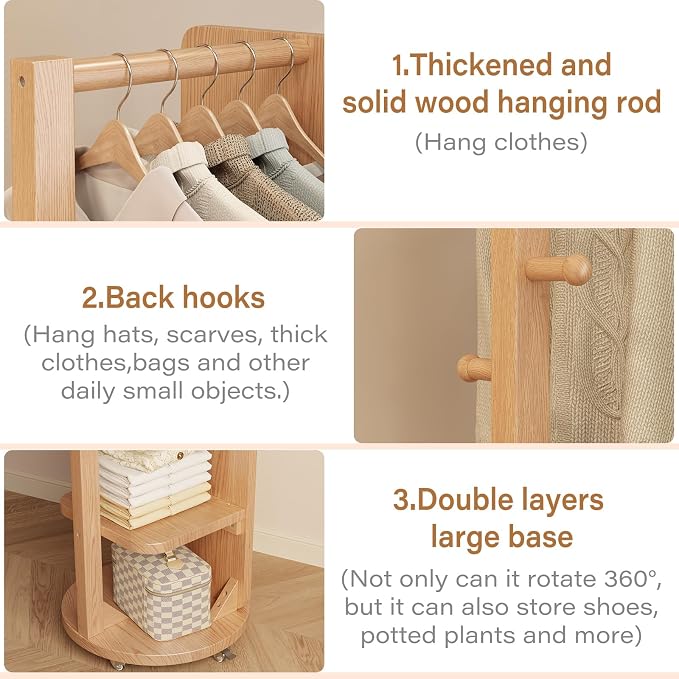 WoodsWhisper Full Length Mirror Coat Rack Solid Wood Floor Mirror 66"x12" Full - Image 6