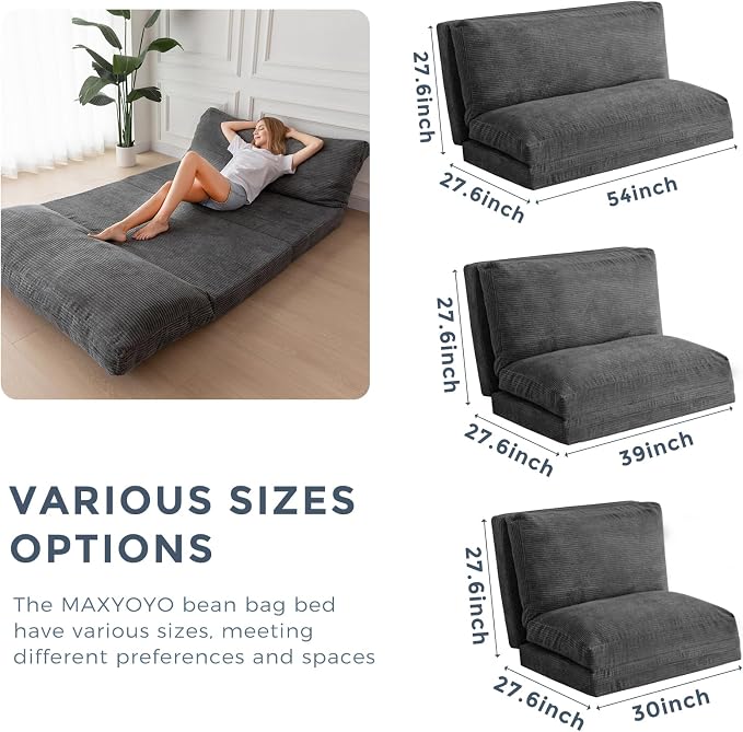 MAXYOYO Folding Sofa Bed, Extra Thick and Long Floor Sofa Convertible Sleeper - Image 2