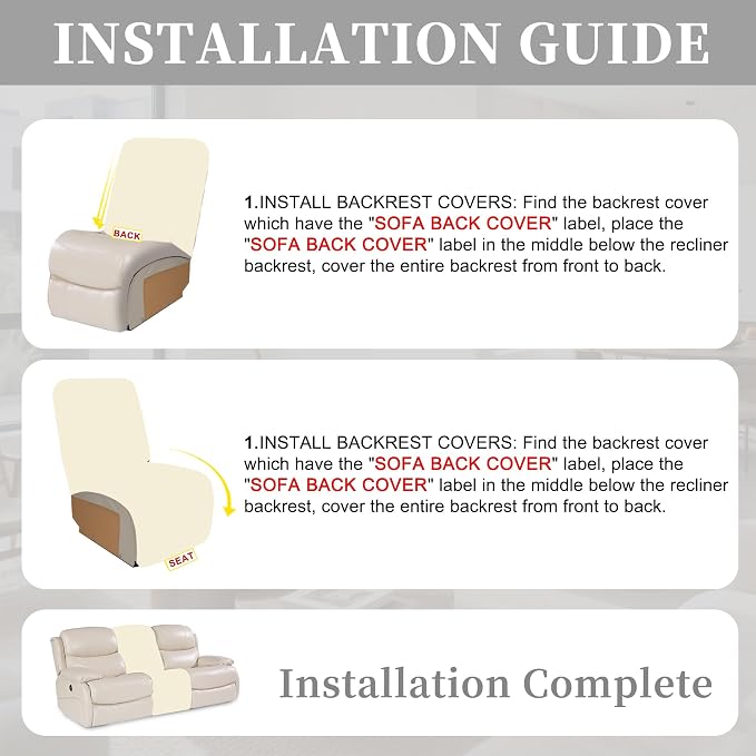 100% Waterproof Sectional Recliner Couch Covers - Image 7