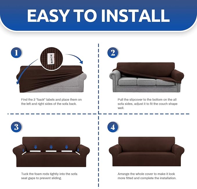 KEKUOU Stretch Sofa Cover Slipcover ，Couch Covers - Image 6