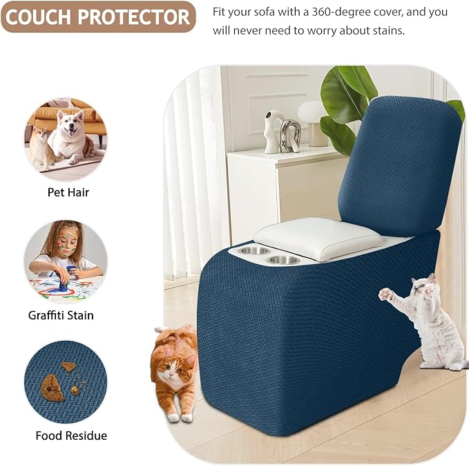 ALIECOM Recliner Sectional Couch Covers L Shape Stretch Corner Reclining - Image 5