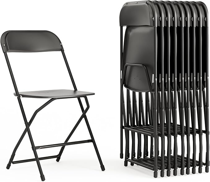Flash Furniture Hercules Set of 10 Indoor/Outdoor Heavy-Duty Plastic Folding by FlashFurniture