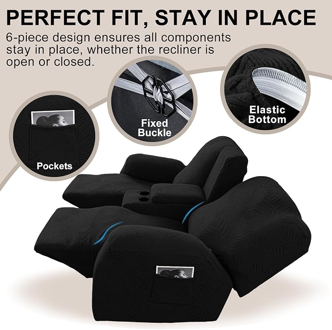 6-Piece Recliner Loveseat Covers - Image 4