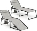 GYMAX Lounge Chair for Outside, 440lbs 27” Oversize Folding Beach Tanning by GYMAX