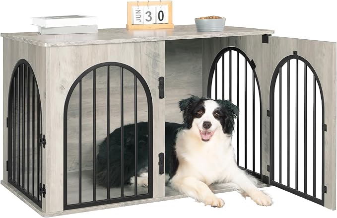 Hzuaneri 39.4" Wooden Dog Crate Furniture, Indoor Dog Kennel Dogs Cage - Image 9