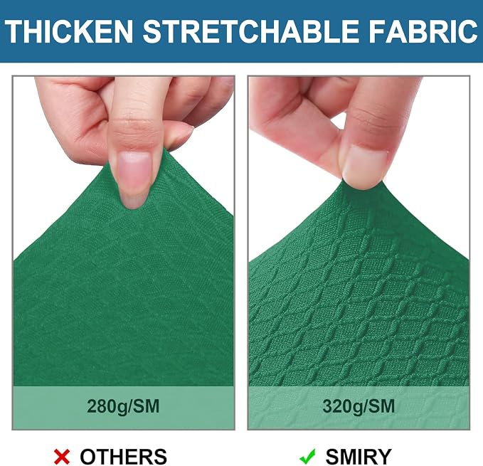 Smiry Waterproof Seat Covers for Dining Room Chairs Set of 8, Stretch Jacquard - Image 4