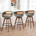 Set of 3 Rattan Swivel Counter Stools by KUNZENTLIVING