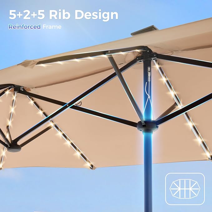 SUPERJARE 13ft Outdoor Patio Umbrella - Image 8