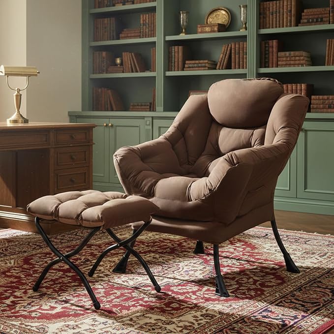 Tiita Lazy Chair with Ottoman, Comfy Leisure Sofa Armchair with Ottoman - Image 8