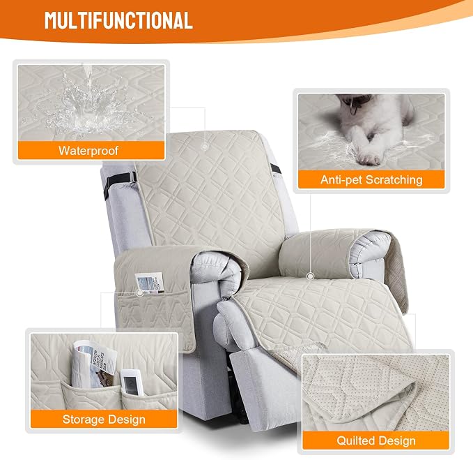 VANSOFY 100% Waterproof Recliner Chair Covers, Recliner Cover Non-Slip Dog - Image 7