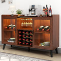 Loomie Wine Bar Cabinet with LED Light, Home Coffee Cabinet with Wine Rack and by LOOMIEDirect