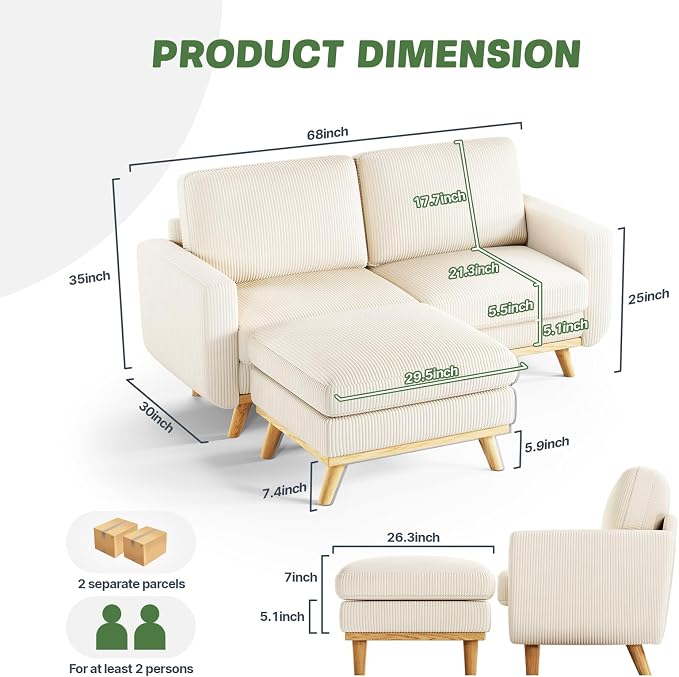 Vesgantti 68" Loveseat Sofa - Image 2