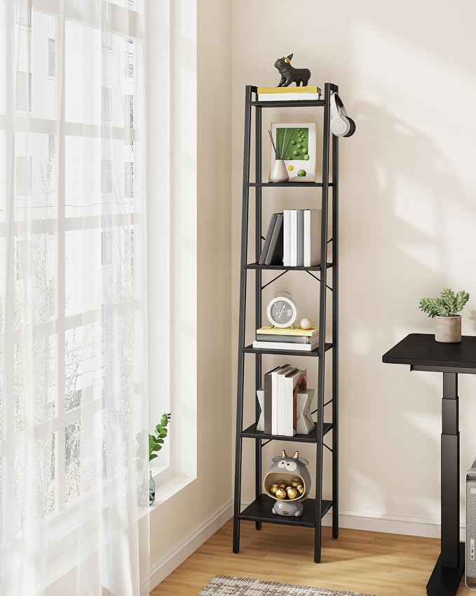 Hzuaneri Ladder Shelf, Bookshelf Bookcase, Freestanding Corner Storage Shelve - Image 8