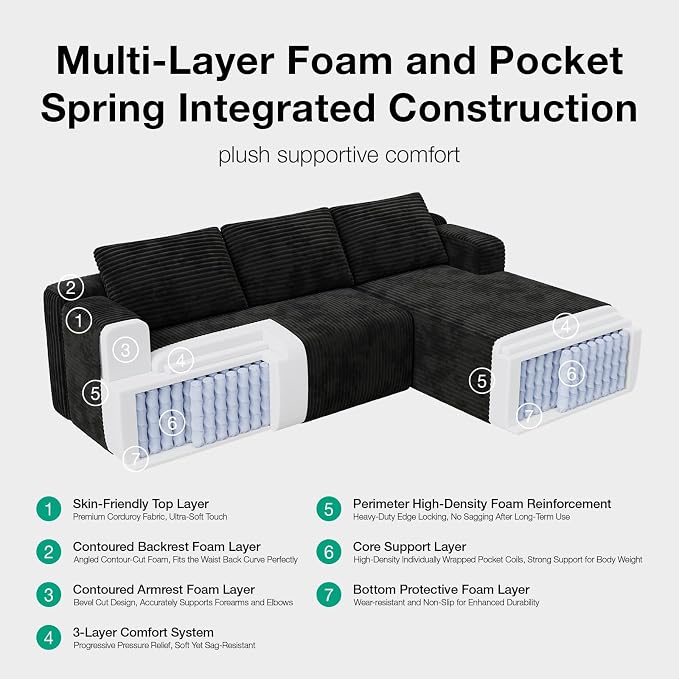 Novilla L-Shape Sectional Couches - Image 4