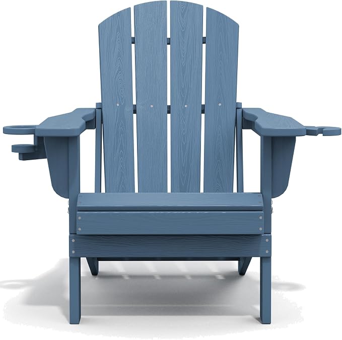 SERWALL Folding Adirondack Chair, HDPE Adirondack Chairs Set of 6, Plastic - Image 10