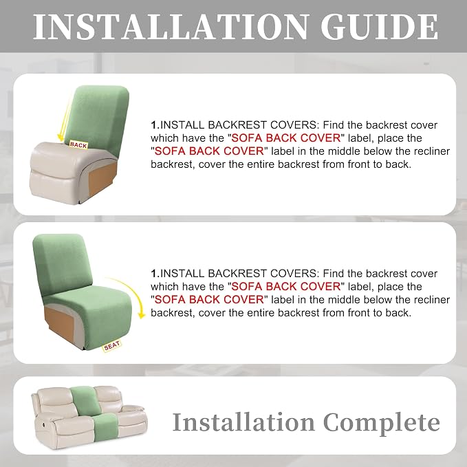 100% Waterproof Sectional Recliner Couch Covers - Image 7